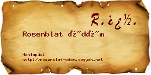 Rosenblat Ádám névjegykártya